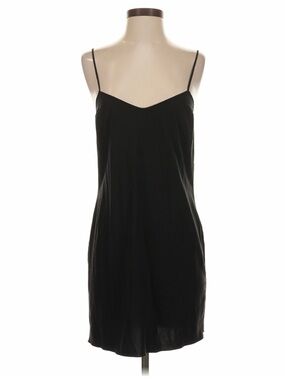 CHANEL Black Silk Sexy Slip Dress with Spaghetti Straps EUC